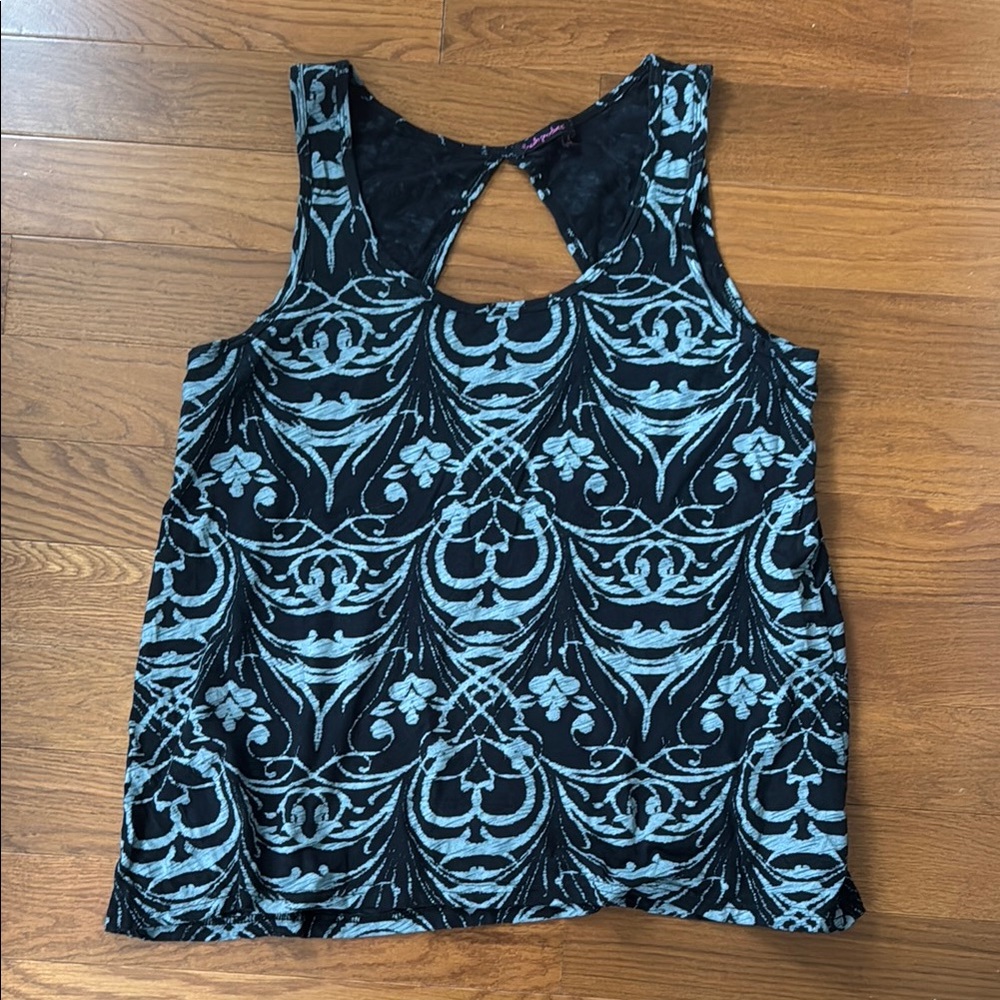Fresh Produce Black and Blue Cut Out Tank Top
